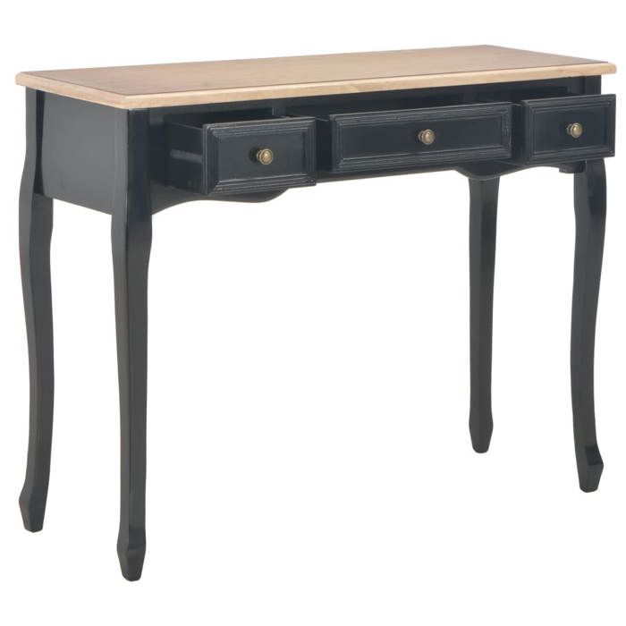 JILLS - Console Meuble - charge 20 kg - Table de console - VIDAXL - et coiffeuse avec 3 tiroirs Noir OCT61028795