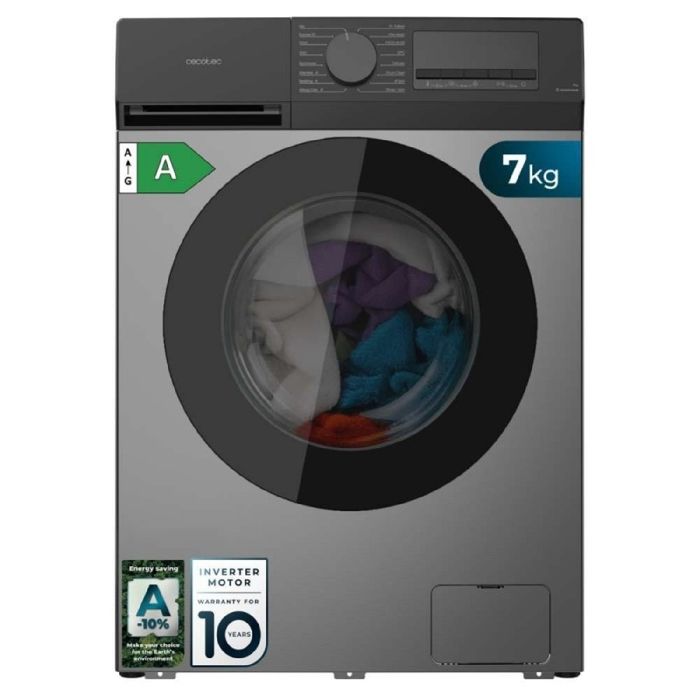 Cecotec Lavadora Carga Frontal 7Kg Bolero DressCode 7450 Inverter Steel 1200 rpm 16 programas Clase A-10% - Cecotec