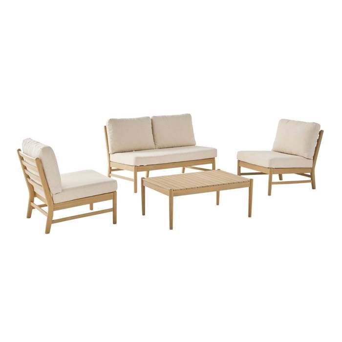 sweeek - Salon de jardin bois dacacia 4 places LUNARI sweeek - Salon de jardin bois dacacia 4 places LUNARI