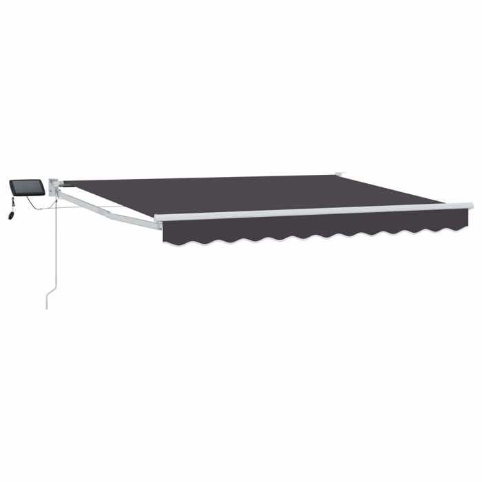 vidaXL Store rétractable manuel avec LEDs Anthracite 25 x 2 m 3419173