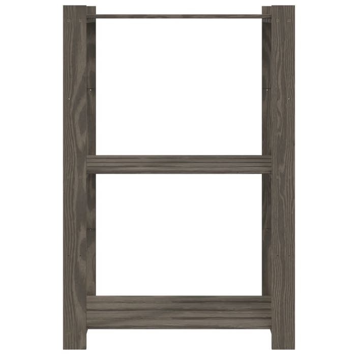 Support de rangement à 3 niveaux - ZENCORE - Organisateur de Livre - pour Séjour - gris 60x38x90cm - Bois de pin LH11145