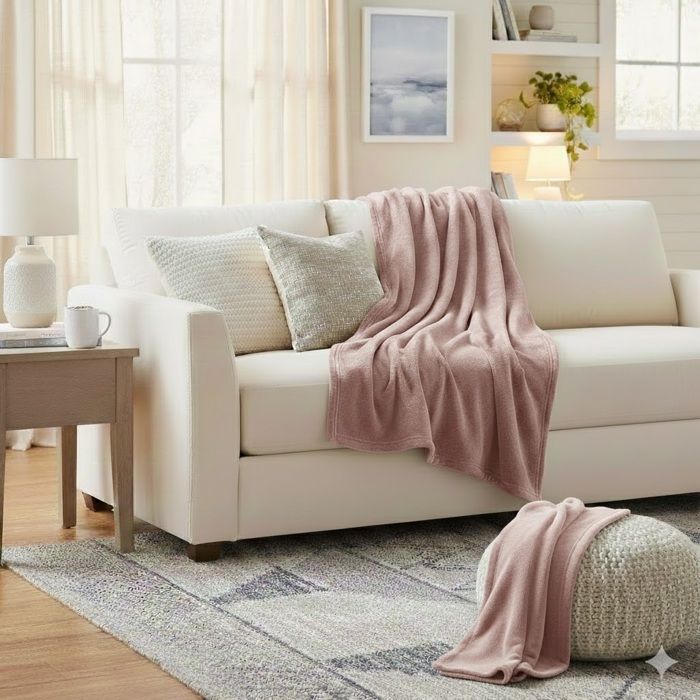 Plaid 130 x 180 cm Flanelle douceur Rose Plaid 130 x 180 cm Flanelle douceur Rose