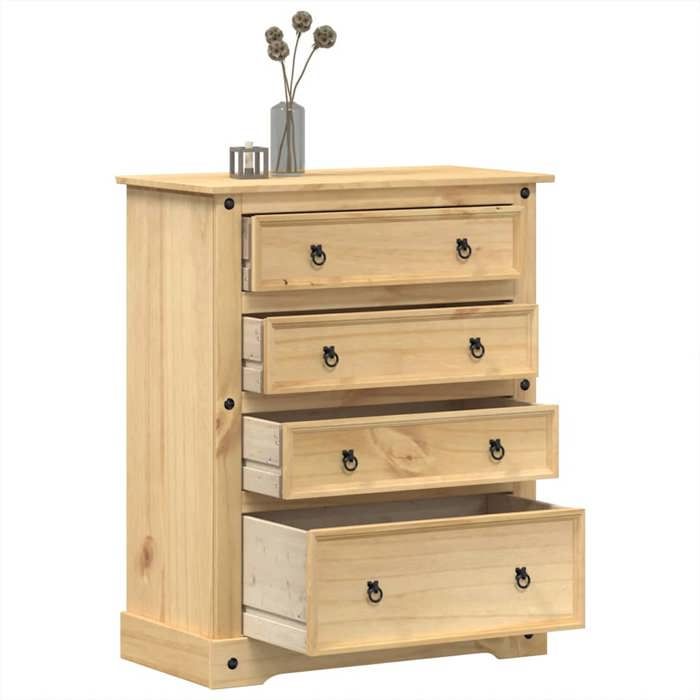 Commode à tiroirs Corona - Solide - Buffet de rangement - 92x48x114 cm bois massif de pin LH69576184104