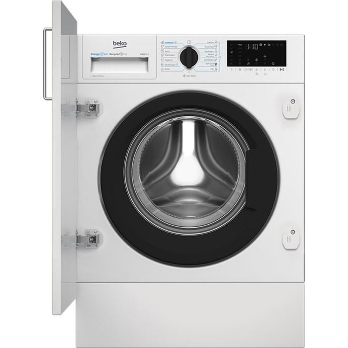 Lave linge Frontal 8kg Vitesse d''essorage max. trmin : 1400 15 programmes Moteur a induction Grand afficheur digital Affichage du temps restant Parois laterales : Box in Box Type Securite anti debordement - vue 3