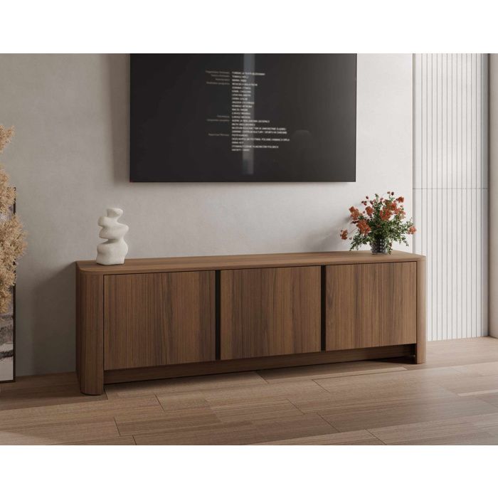 Youri - meuble tv 168 cm effet noyer - 3 portes - Effet noyer Youri - meuble tv 168 cm effet noyer - 3 portes - Effet noyer