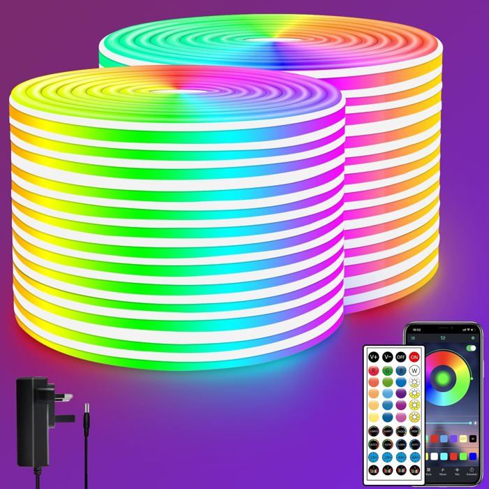 Ruban Led 30 M Télécommande Commande App Bande Led Néon Rgb Flexible Étanche Ip65 Lampe À Ruban Led 24 V Pour La Décoration [CA287]
