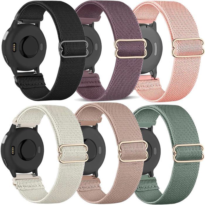 Bracelets élastiques pour montres Garmin - Lot de 6 bracelets - Compatibles Garmin Vivoactive 5/6
