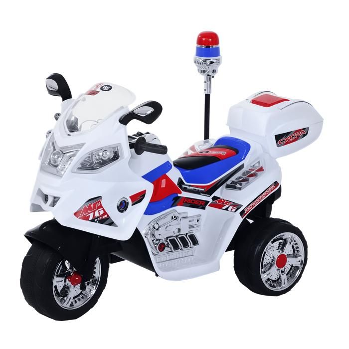 FSX Moto Électrique Enfants 3-5 Ans 3 Roues Musique Lumière 3km/h 112×51×72 5cm