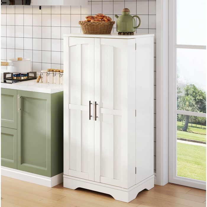 Meuble haut de cuisine 2 portes étagères réglables et éclairage LED sensoriel - MODENVIE - Blanc MDF 120×60×40 cm