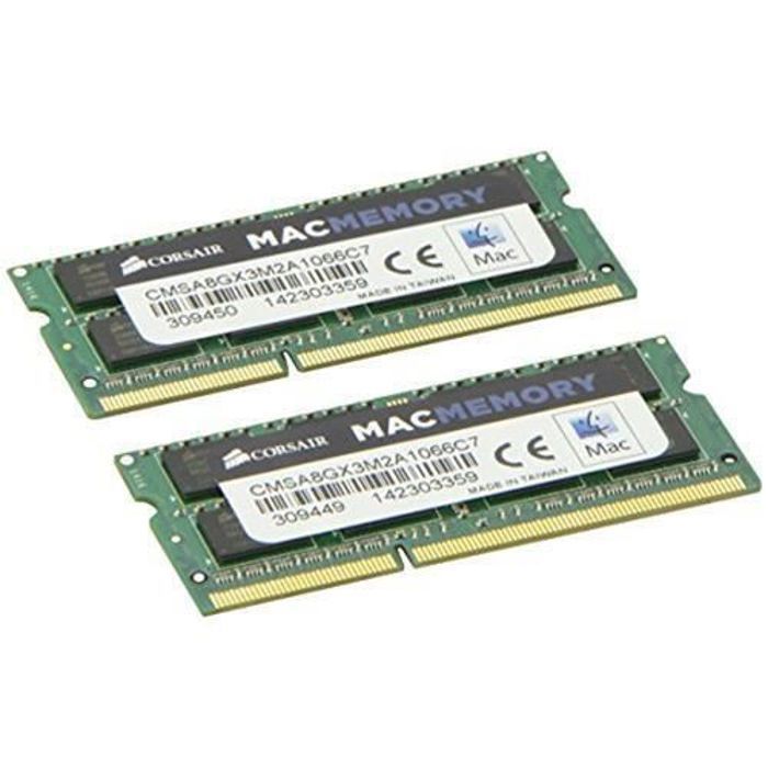 Corsair CMSA8GX3M2A1066C7 Apple Mac Memoria DDR3 1066 MHz 1.5 V CL7 SODIMM 204 Pin Certificata Apple 8 GB [2x4 GB]