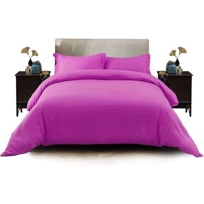 AMEHA Housse de couette avec taie d'oreiller Parure de lit, Violet