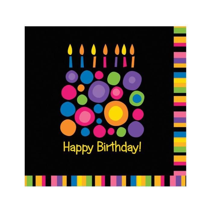 16 Serviettes En Papier Noir Bougies D Anniversaire 33 X 33 Cm Achat Vente Serviette Jetable 16 Serviettes En Papier Noi Cdiscount