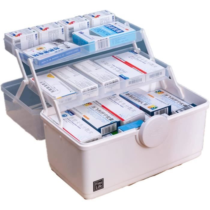 Boîte De Rangement Portable Pliable 30 Cm - 3 Compartiments, PP Résistant, Idéale Pour Couture, Outils Ou Pharmacie (vert)