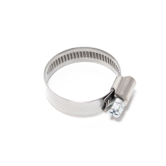 Collier de serrage W4 inox 12mm 35-50mm - Blanc - Collier à bande