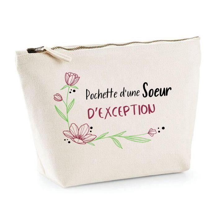Trousse Madame Gendarme - Pochette Toile Imprimée Humour - Cadeau Original Anniversaire, Départ, Retraite - Lavable En Machine