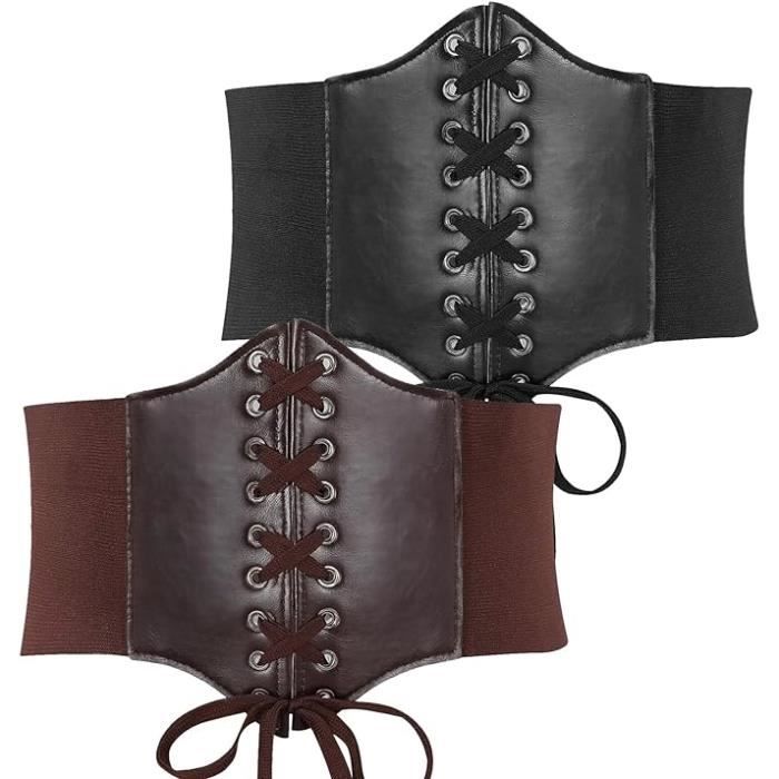 AISOO Corset élastique large pour femme et fille Ceinture pour Femme à Lacets Attachée Vintage AISOO Corset élastique large pour femme et fille Ceinture pour Femme à Lacets Attachée Vintage