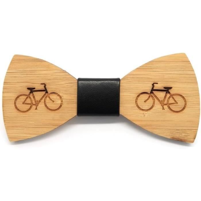 Bobijoo Jewelry Fliege - Holz Eiche Mit Moustache Design & Leder