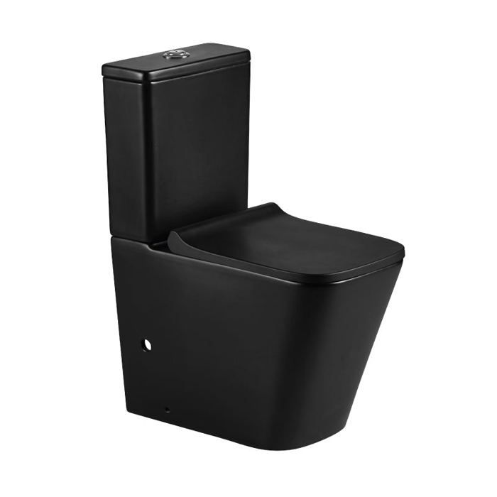 Toilette Céramique à évacuation Arrière Noir - Double Chasse 3/6L, Fermeture Douce, Dimensions 65x38,5x84,5 Cm