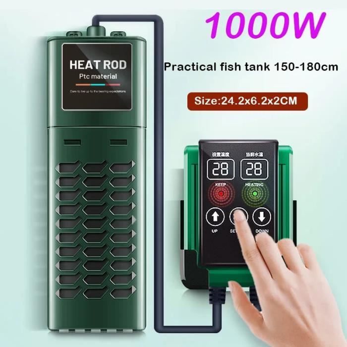 Chauffeeau pour Aquarium 1200W,avec affichage intelligent de la température par LED,tige