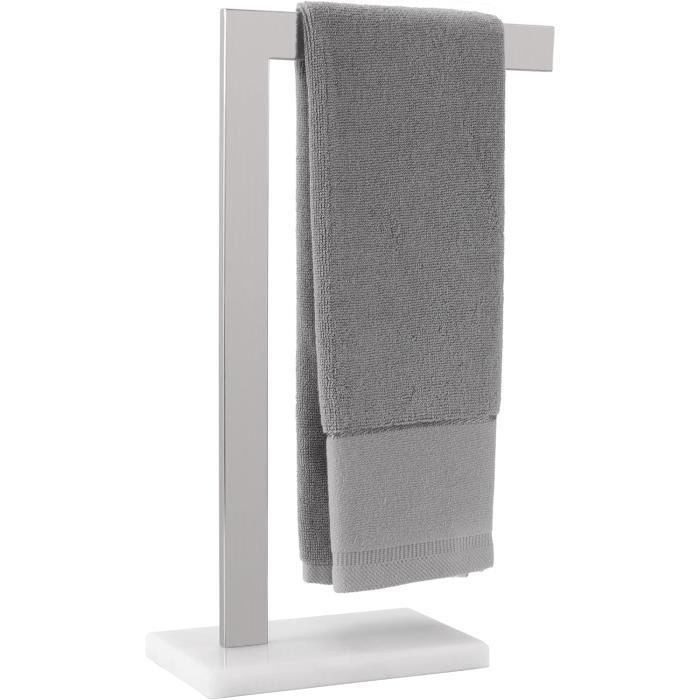 Porte-serviettes Papier Marbre Et Bois - Support Acier Inoxydable, 19,6x19,6x33,6 Cm, Base Caoutchouc