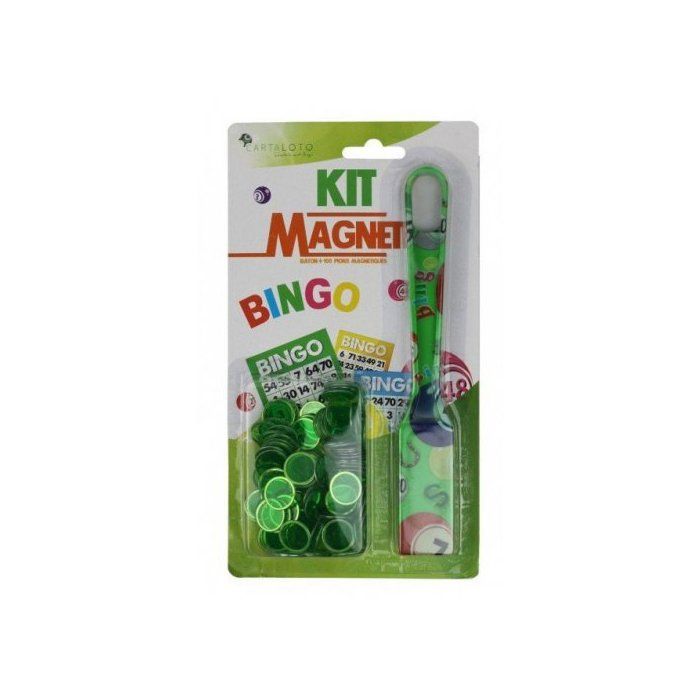 Kit Accessoires Loto Bingo 3 En 1 – Trousse, Bâton Magnétique Rouge Et 100 Pions Aimantés – Matériel De Jeu Complet