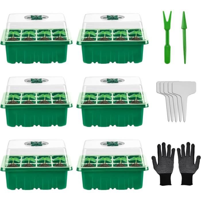 WEYE6Pcs Semis Plateau, Kit de Germination Plateau de Culture, Mini