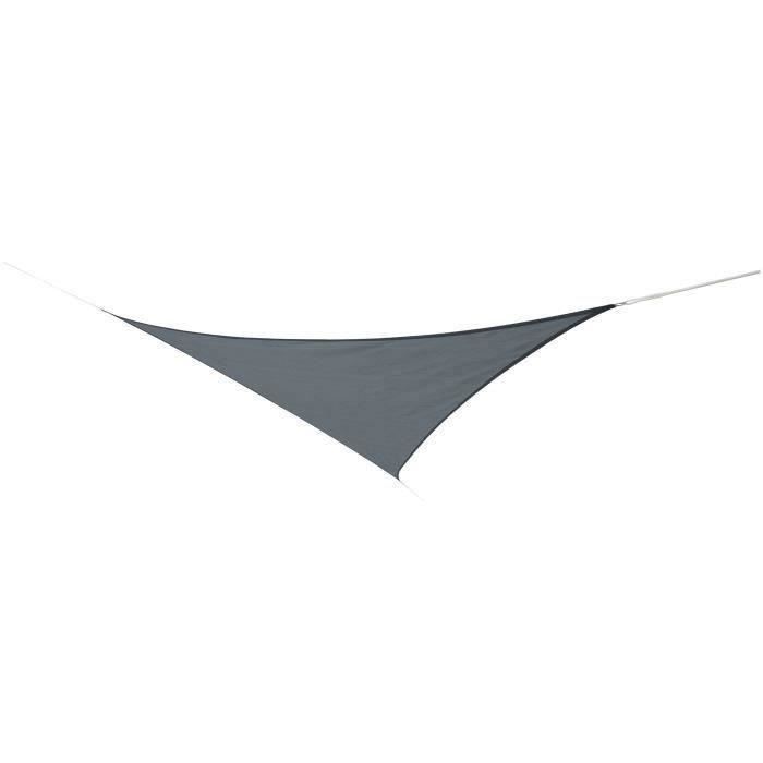 Voile dombrage triangulaire JARDILINE AUSTRAL - 5m - Ardoise - Protection anti-UV