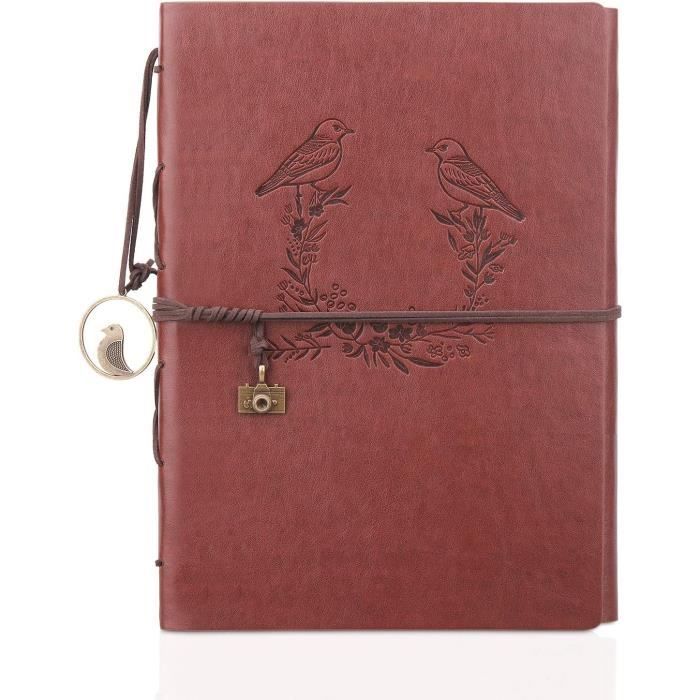 Album Photos Scrapbooking Adhesif Pages Noires Cuir Vintage,Voyage