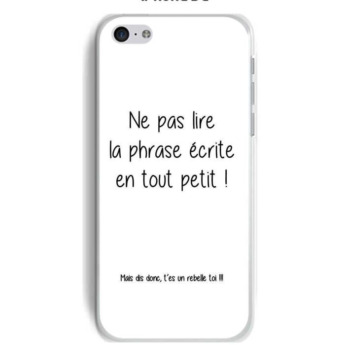 Coque Apple Iphone 5c Design Citation Rebelle Texte Noir Fond Blanc Cdiscount Telephonie