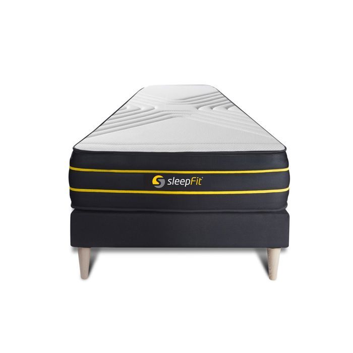 Ensemble matelas ressorts ensachés - SLEEPFIT - SFULTRAENS90190SKN - 90x190 cm - Noir - 26 cm