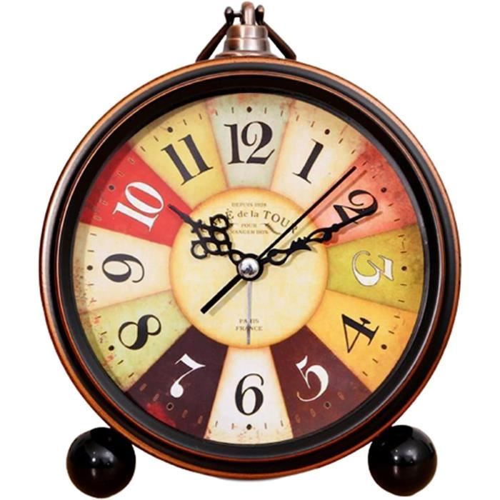Réveil Réveil Analogique, Petite Horloge Super Silencieuse Sans Tic-Tac De 4 Pouces, À Piles