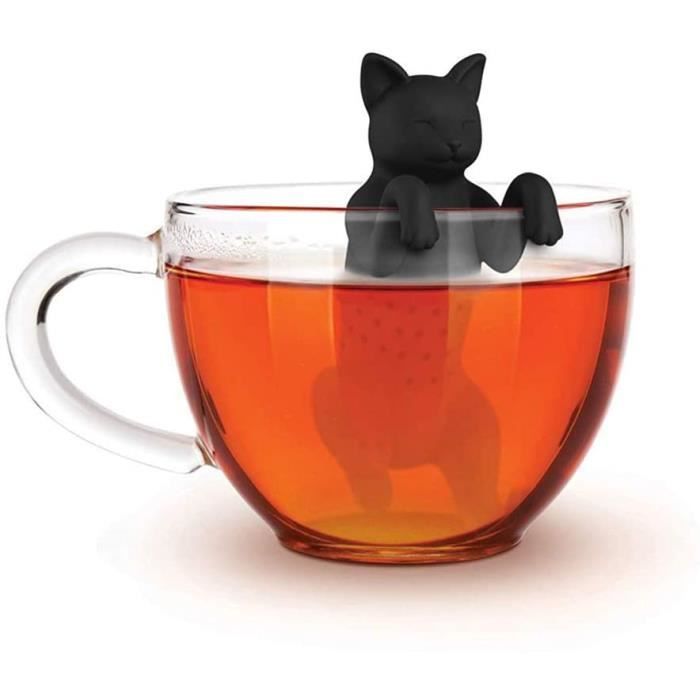 chat petit homme Infuseur à thé sirène noir Infuseurs à thé pour passoires à thé en vrac en forme de sirène chien 