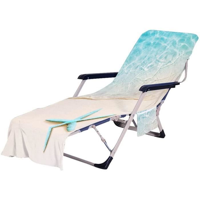 Housse De Transat Plage 75x210cm Microfibre - Serviette De Plage Antidérapante, Séchage Rapide, Légère
