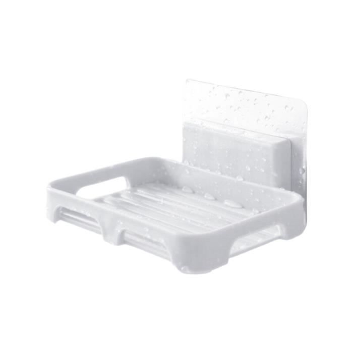 Porte-savon Ventouse Blanc - Sans Perçage, Avec éponge, Drainage Intégré - Pour Cuisine Et Salle De Bain