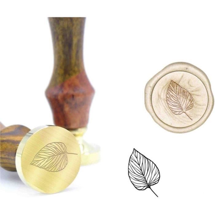Sceau à Cire Avec Motif Cigogne – Tête En Laiton Amovible 25 Mm, Manche En Bois – Pour Lettres, Invitations, Cadeaux