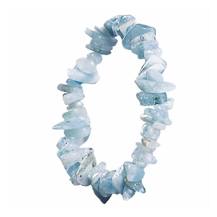 Mookaitedecor Fluorine Cœur Bracelet Pierre Naturelle Cristal Elastique, Bracelet Perles Bouddhiste Yoga