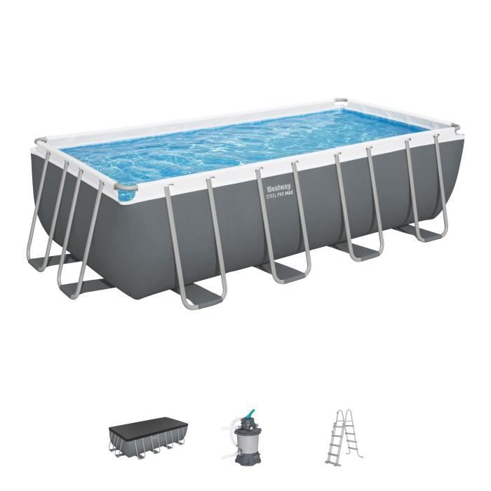 Kit Piscine hors sol tubulaire BESTWAY Steel Pro MAX™ 305 x 200 x 84 cm Ovale Livrée avev filtre a cartouche et 1 cart - vue 4