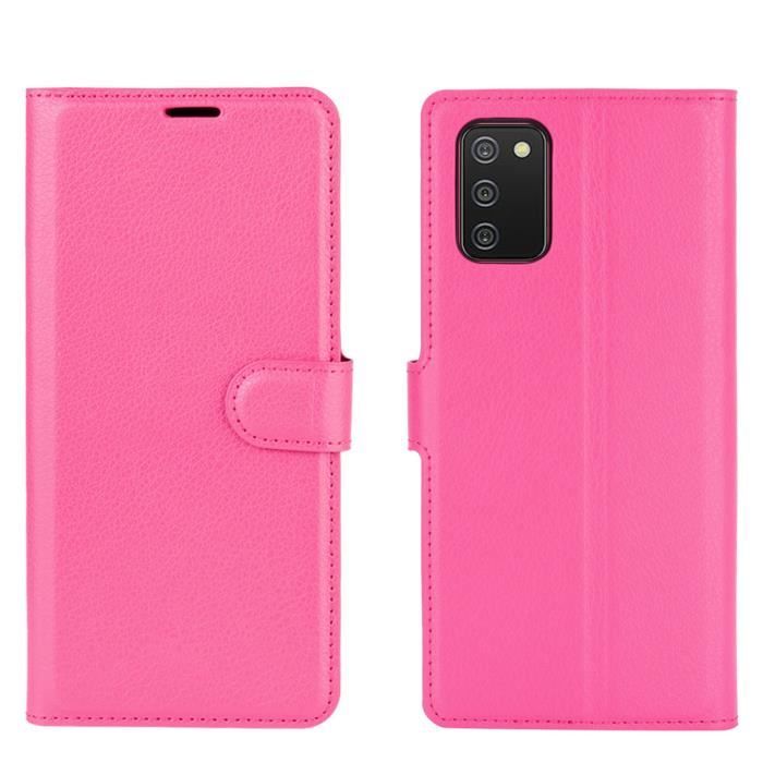 Classique Rétro Solid Étui Samsung Galaxy A02S Housse Luxe Portefeuille Étui à rabat Housse Samsung Galaxy A02S - Rose