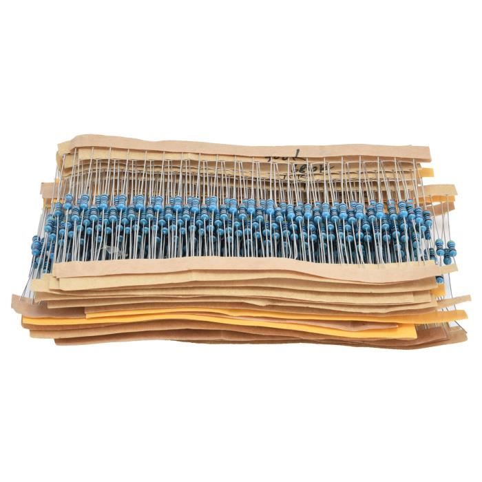 Kit 2600 Résistances 1/4W Film Métallique – 130 Valeurs De 1Ω à 3MΩ, Précision ±1%, Idéal Bricolage Électronique, Labo, Prototypage