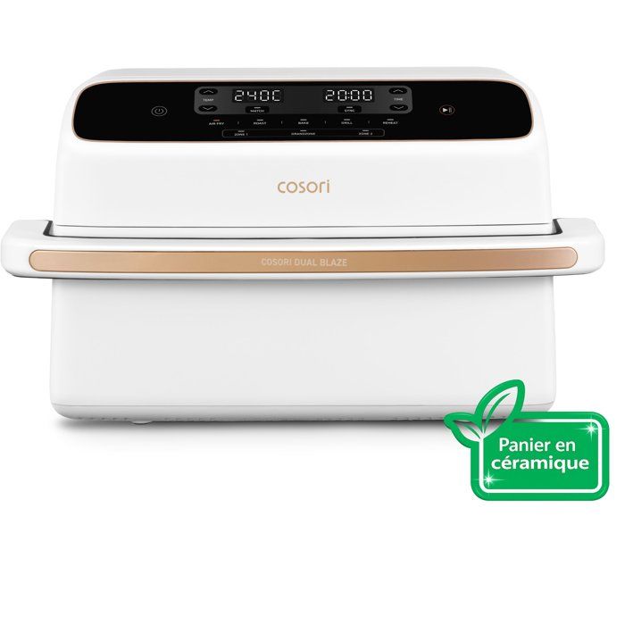 Friteuse sans huile COSORI - Air Fryer Dual Blaze Twinfry Compact - Capacité 86L - 2700 W - Blanc
