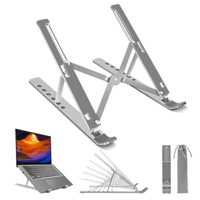 Support d'ordinateur portable pliable en alliage d'aluminium argenté, antidérapant, multi angle, pour tablette iPad et plus encore.