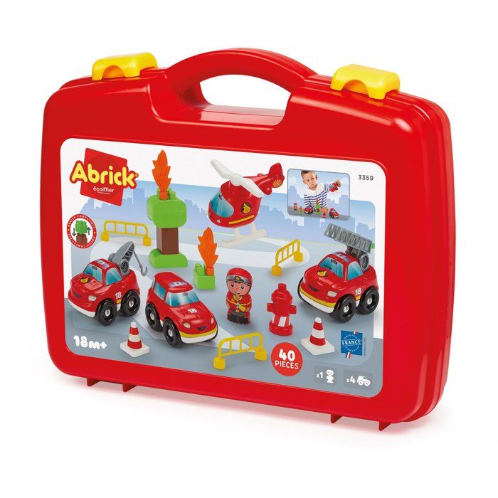 ECOIFFIER Abrick 3359 Malette Véhicule Pompier au Feu !