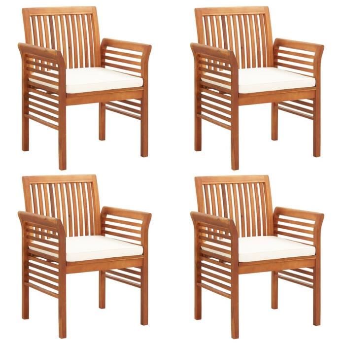 famirosa chaises de jardin avec coussins 4 pcs bois d'acacia massif-450