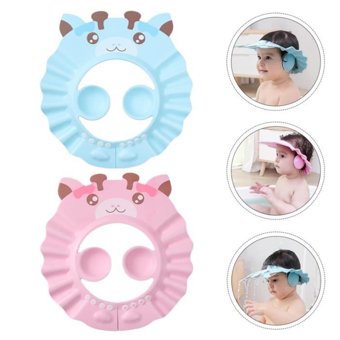 2 Bonnets De Bain Licorne Enfants - Polyester, Taille Ajustable 1-7 Ans, Rose, Fun Et Pratique
