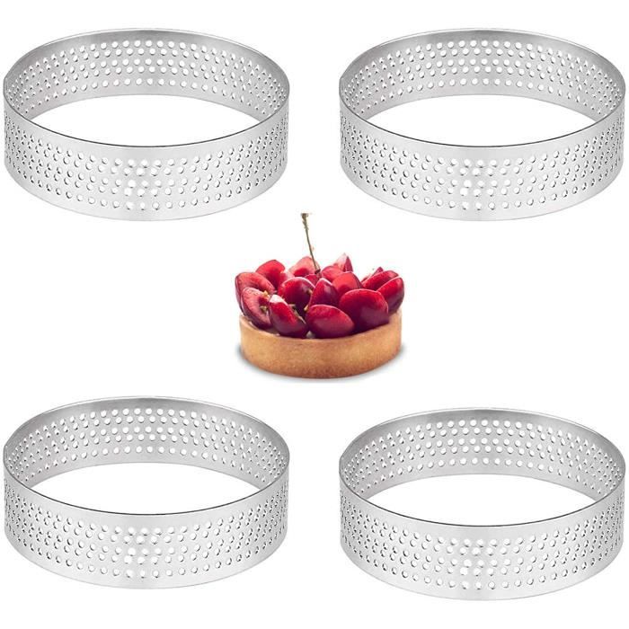 Cercles à Pâtisserie Inox 6 Pièces - Diamètre 8cm X Hauteur 2,5cm - Pour Tartelettes Et Mousses