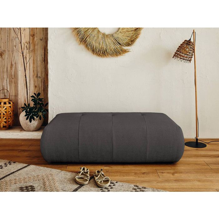 Pouf modulable Onyx en tissu gris fonc Lisa Design Cdiscount