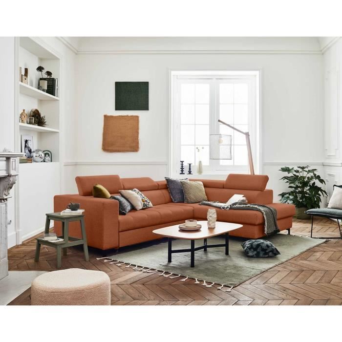 Canapé d'angle 5 places Tissu Design Grand