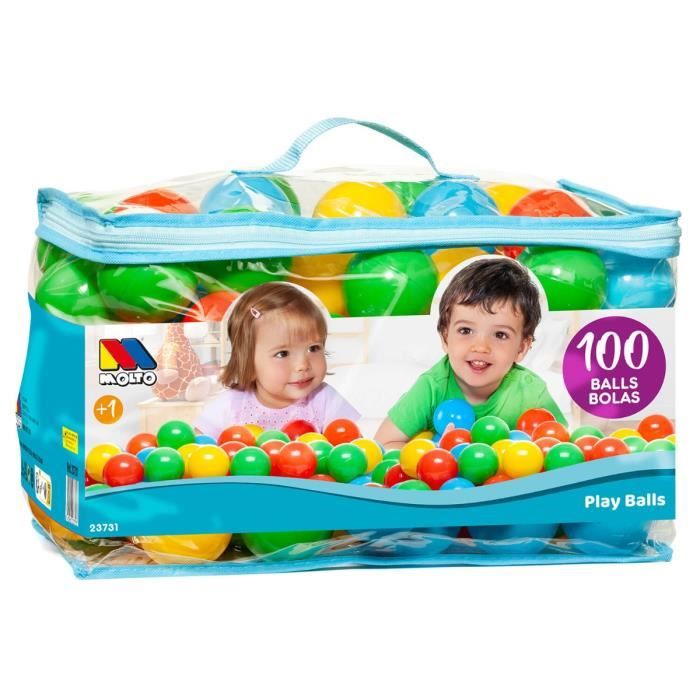 Balles colorées Molto pour piscine à balles - MOLTO - 100 pcs - Bébé - Bleu - Multicolor