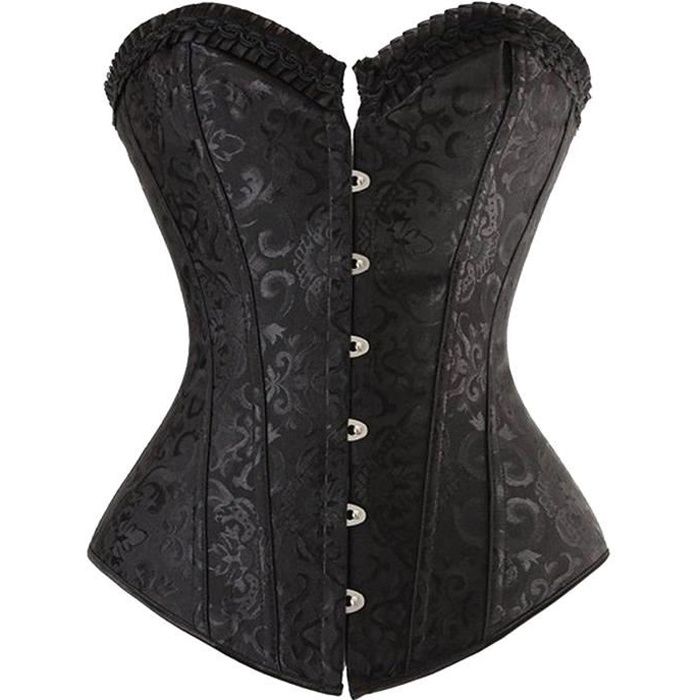 Femme Érotique Corset Broderie SerreTaille Guêpière Bustier Lacer