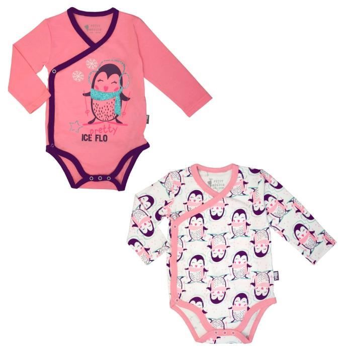 Taille 3 Mois 62 Cm Lot De 2 Bodies Manches Longues Bebe Fille Selfie Happy Bodys Et Combinaisons Bebe